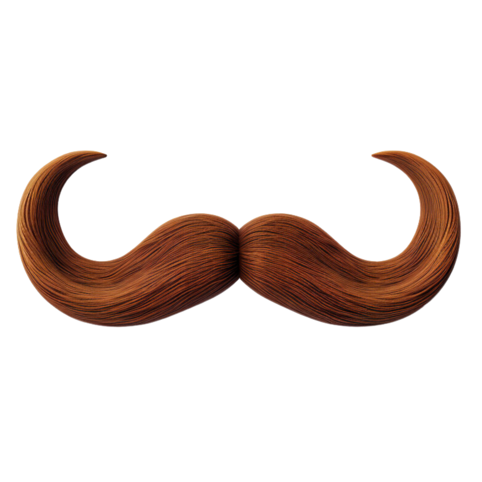 AI generated Brown mustache clip art png