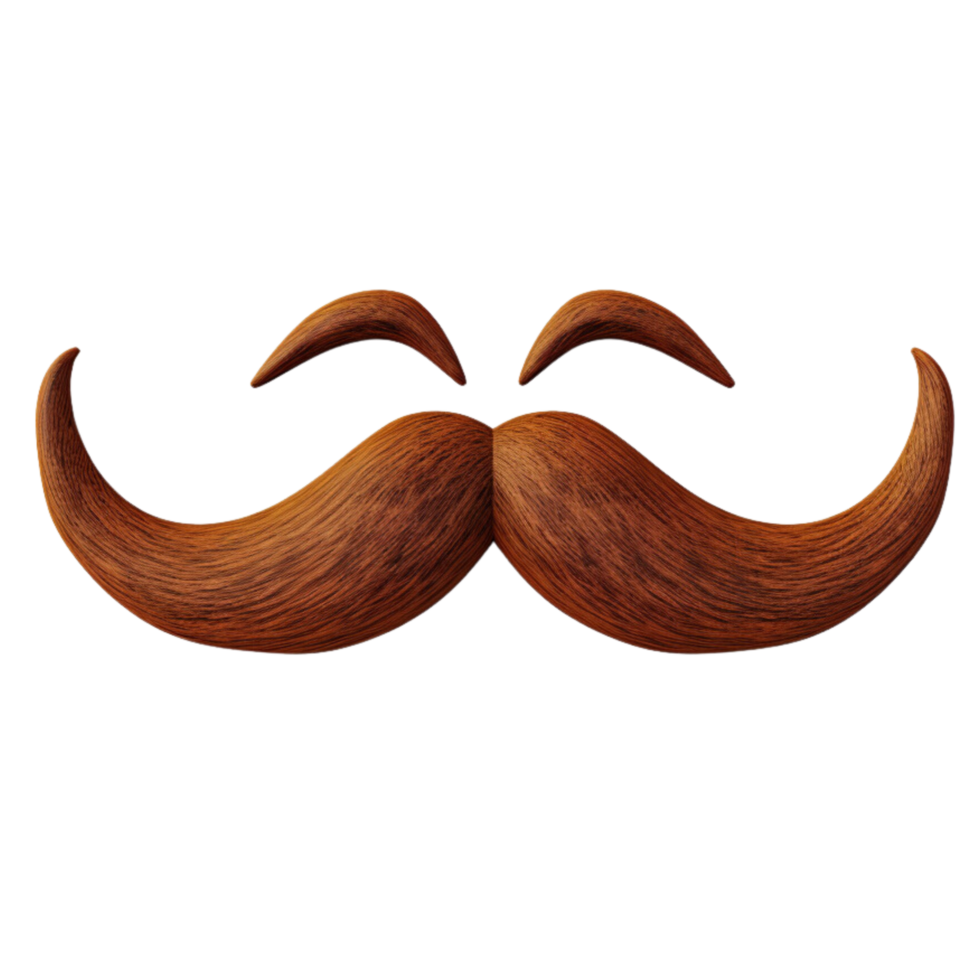 AI generated Brown mustache clip art png