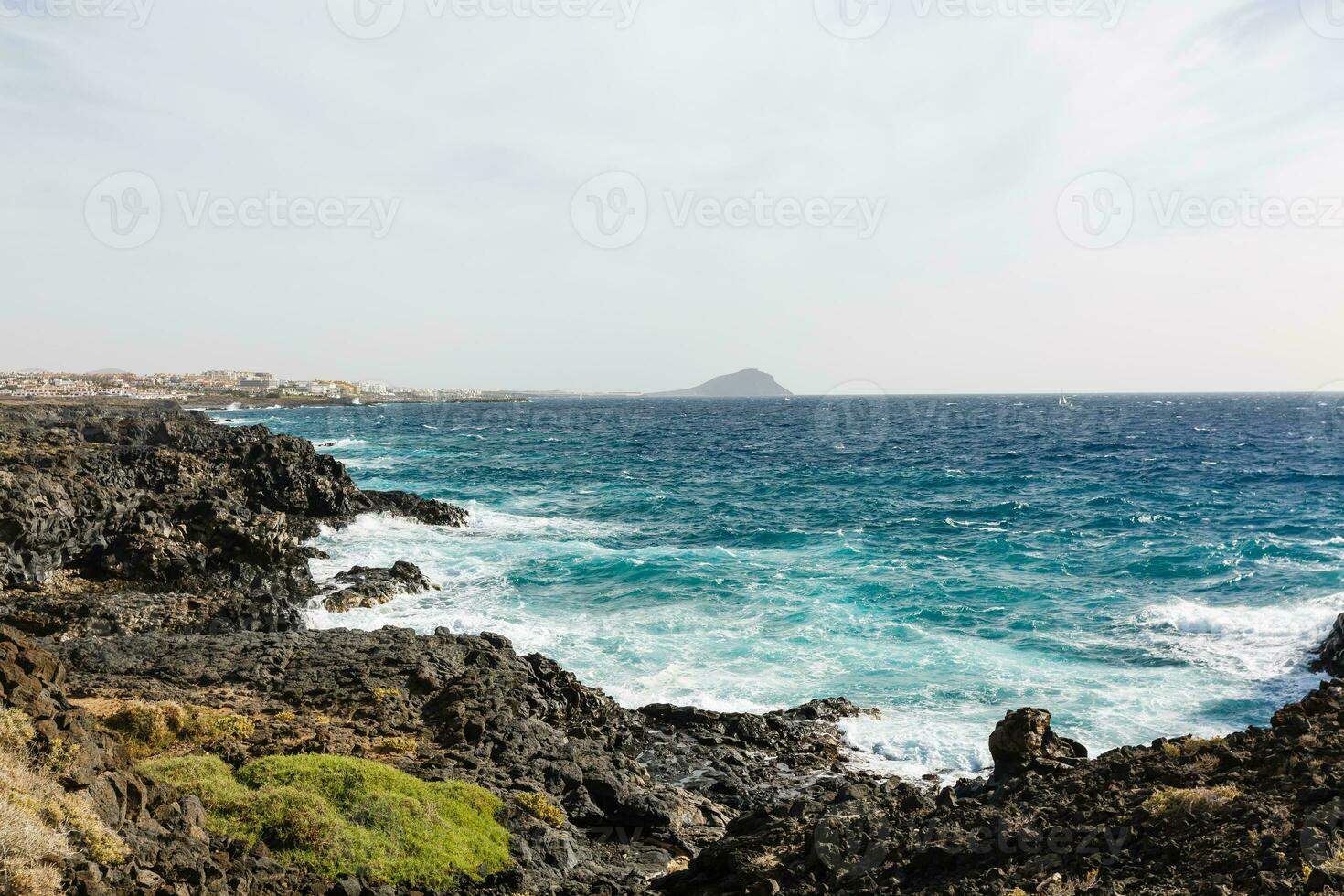 Atlantic ocean wild coast, Tenerife, Canary islands, Spain photo