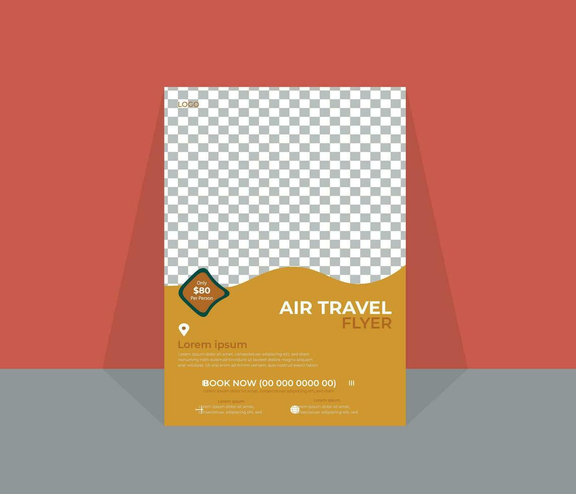 Free air travel flyer design vector. vector