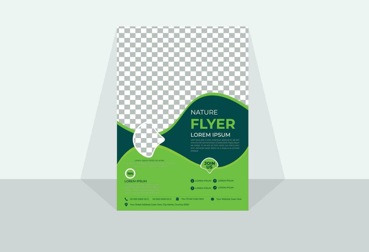Nature flyer design template free Vector