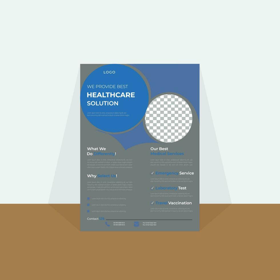 Modern healthcare flyer design template. vector