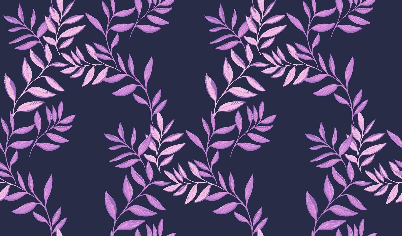 púrpura hojas vástago entrelazados en un sin costura modelo. abstracto, tropical, moderno ramas hoja impresión. vector mano dibujado. diseño para tela, moda, fondo de pantalla, textil