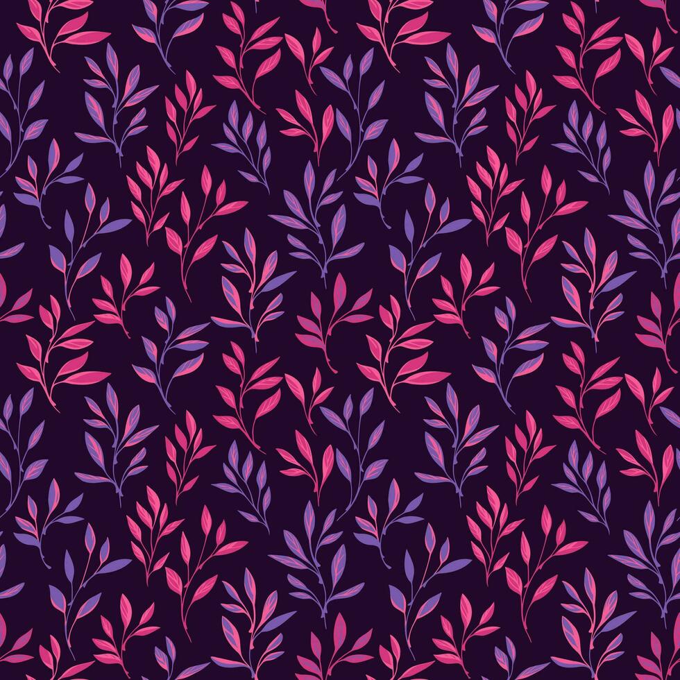 tiny stem leaves pattern vector