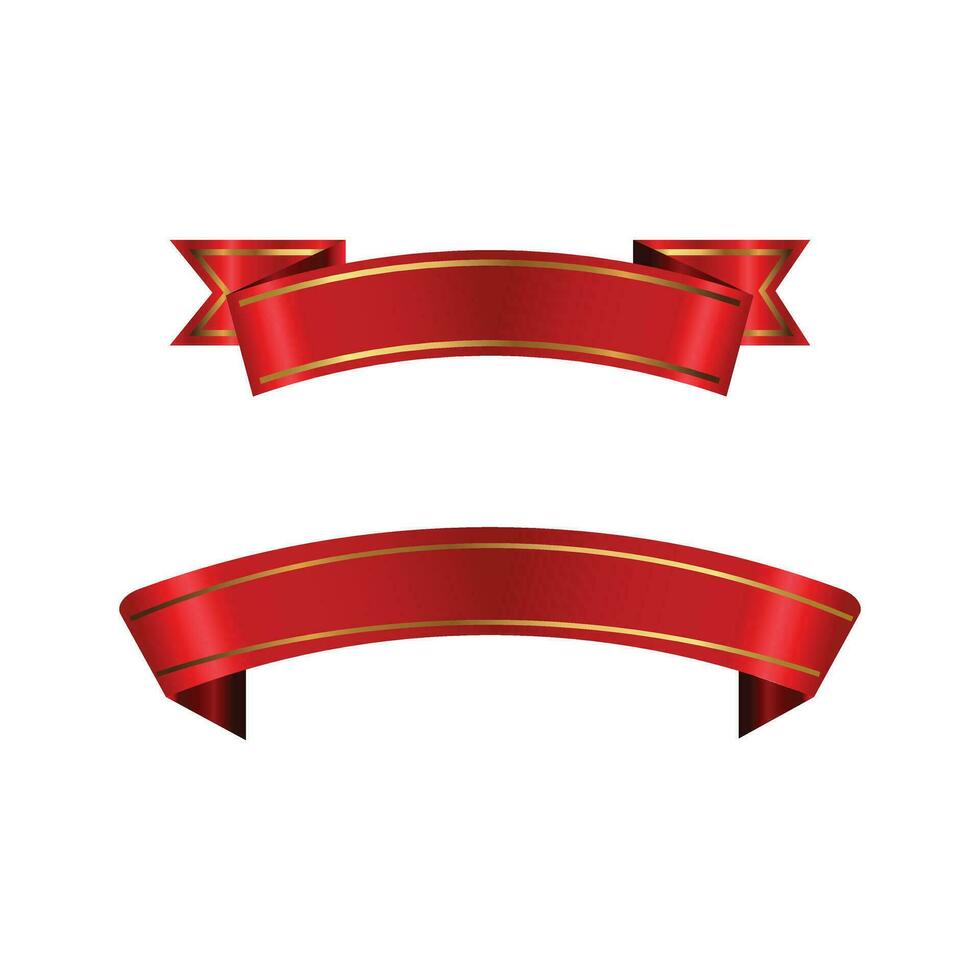 Red ribbon banner templates vector