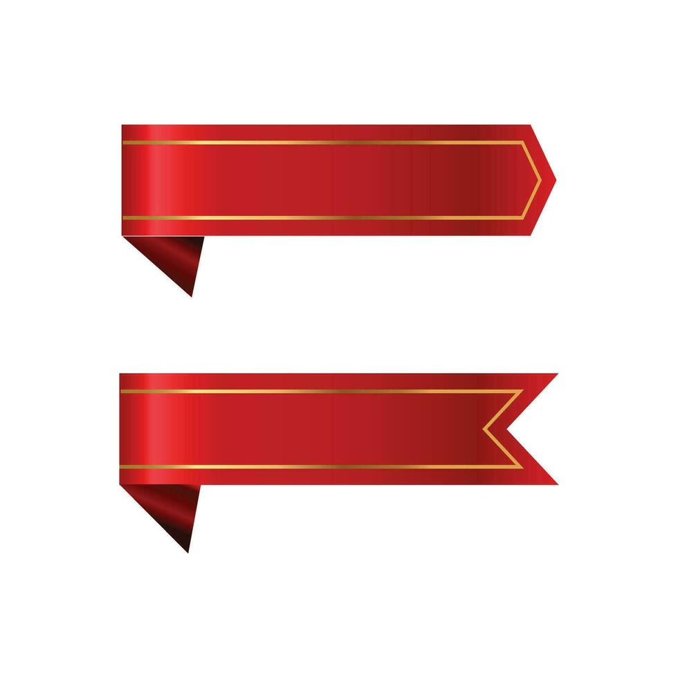 Red ribbon banner templates vector