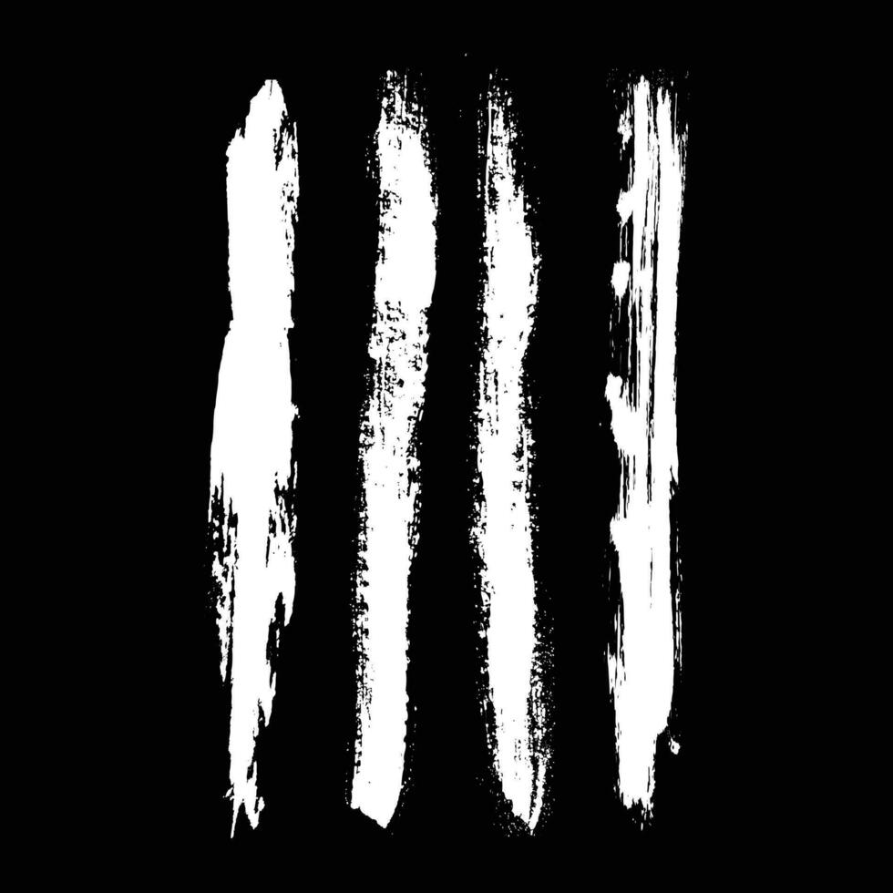 Brush strokes black illustration set silhouette vector