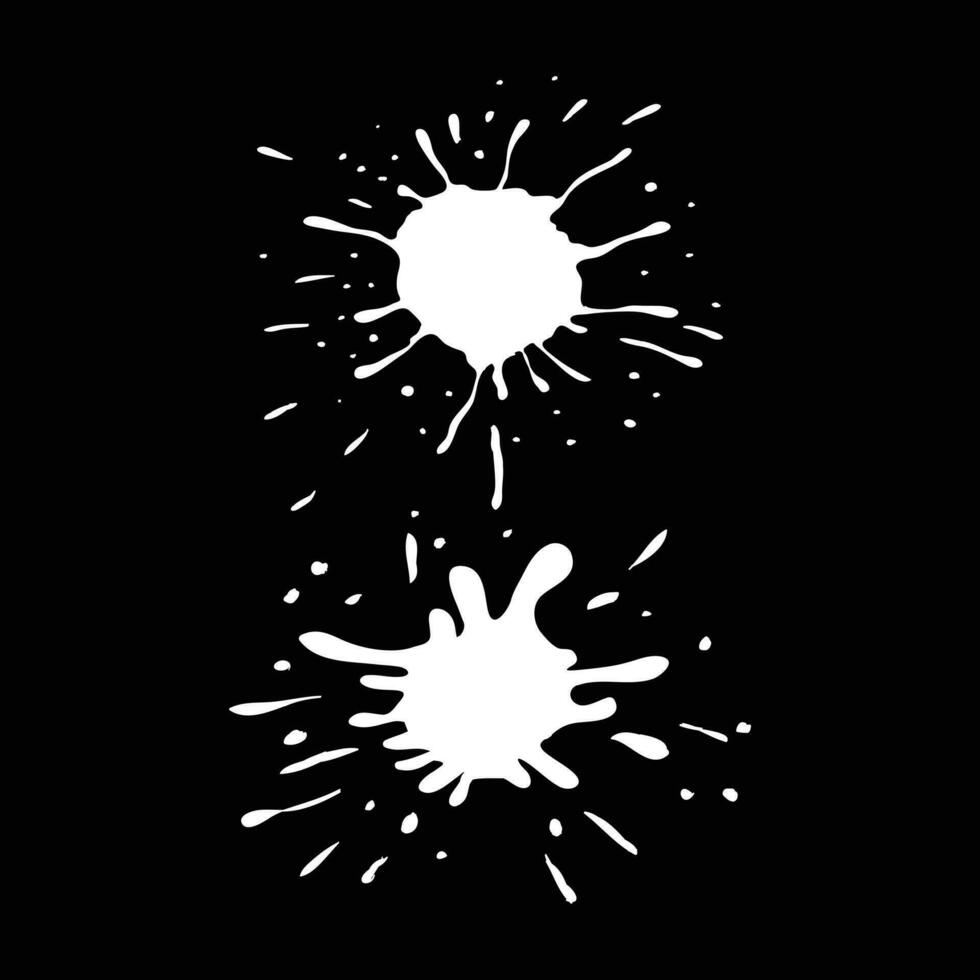 Set of ink splashes vector