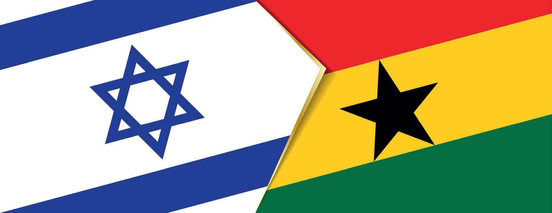 Israel and Ghana flags, two vector flags.