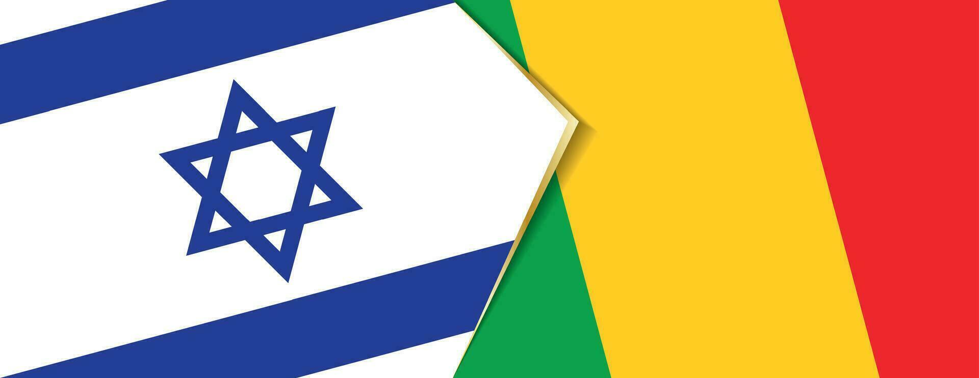 Israel and Mali flags, two vector flags.