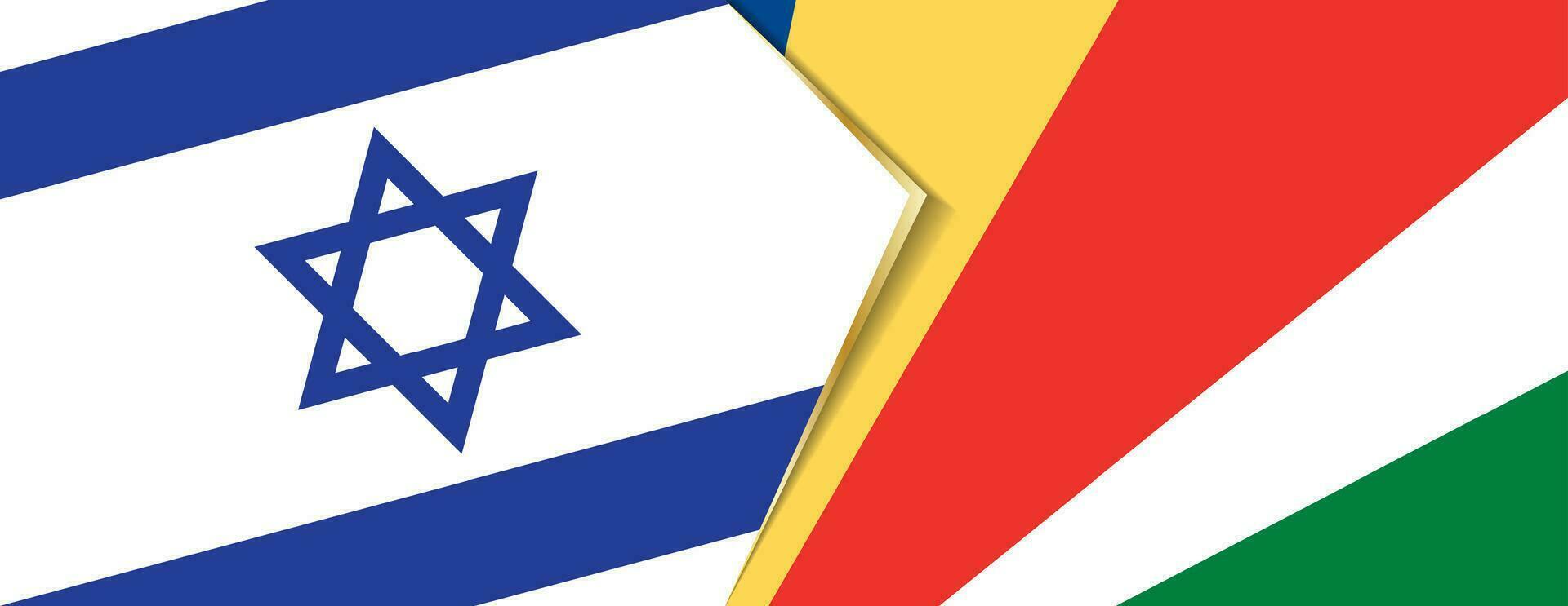 Israel and Seychelles flags, two vector flags.