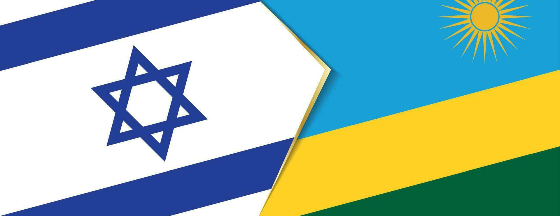 Israel and Rwanda flags, two vector flags.