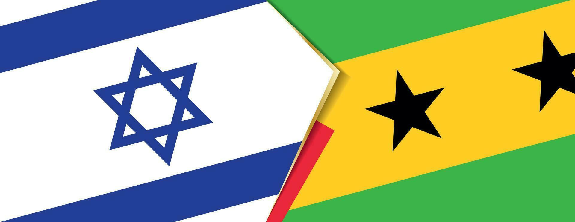 Israel and Sao Tome and Principe flags, two vector flags.