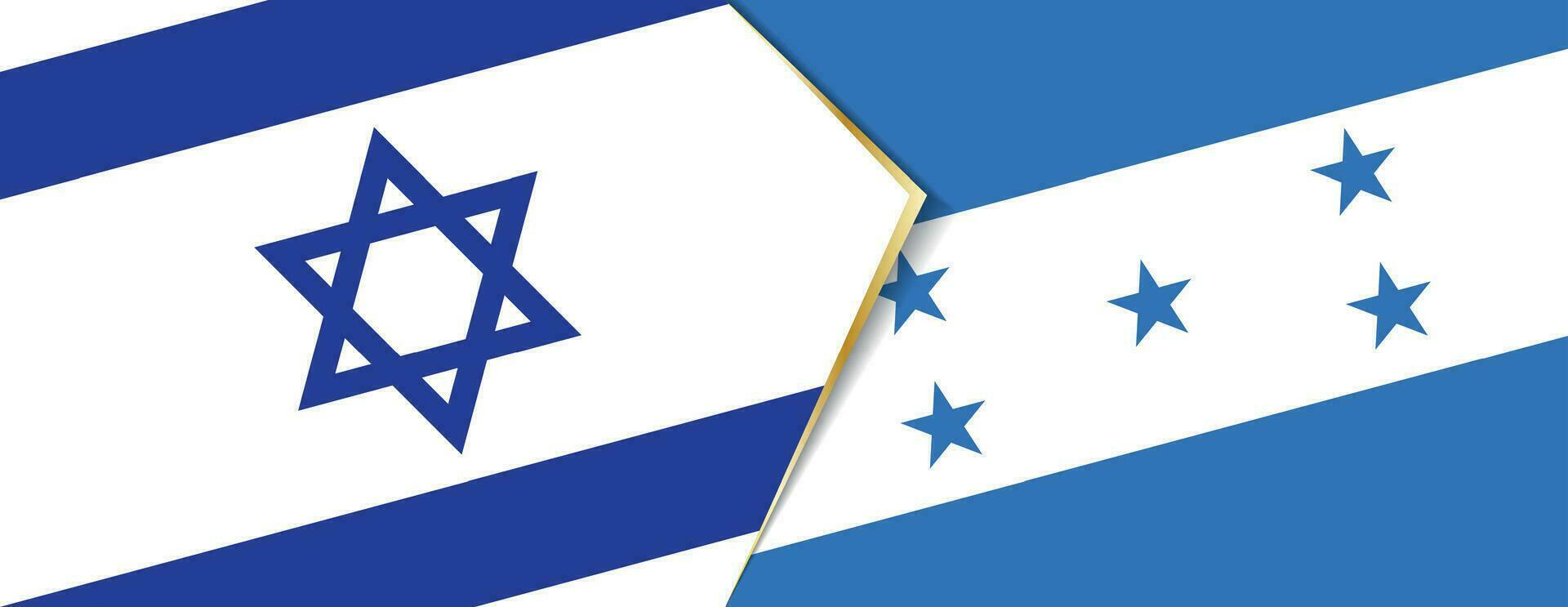 Israel and Honduras flags, two vector flags.