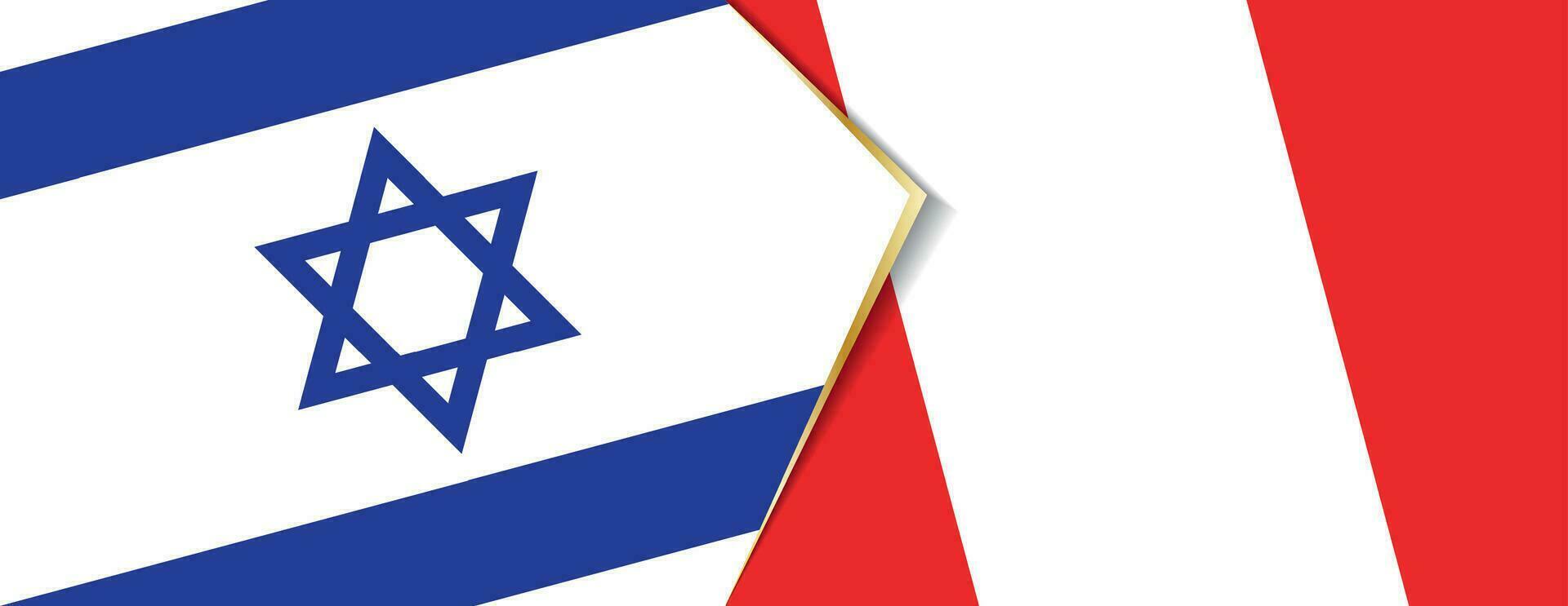 Israel and Peru flags, two vector flags.
