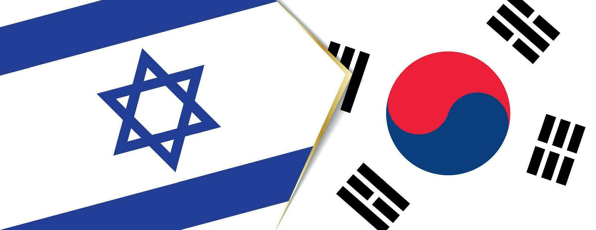 Israel and South Korea flags, two vector flags.