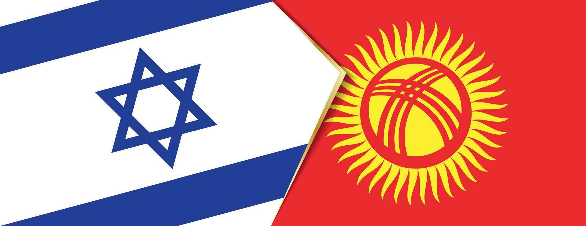 Israel and Kyrgyzstan flags, two vector flags.