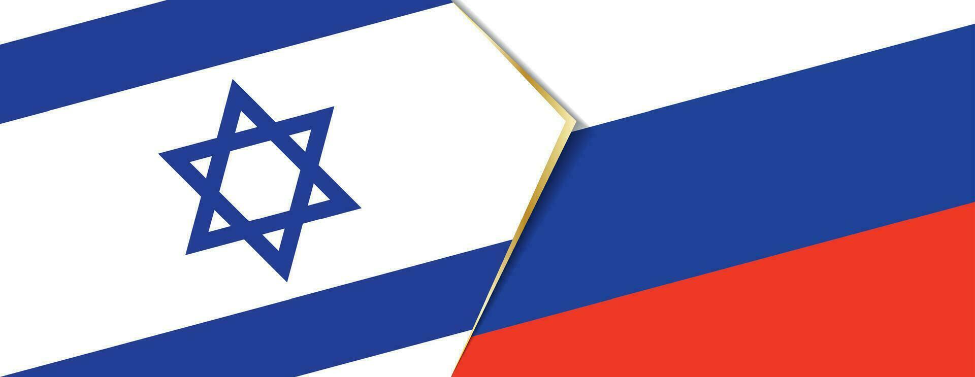 Israel and Russia flags, two vector flags.