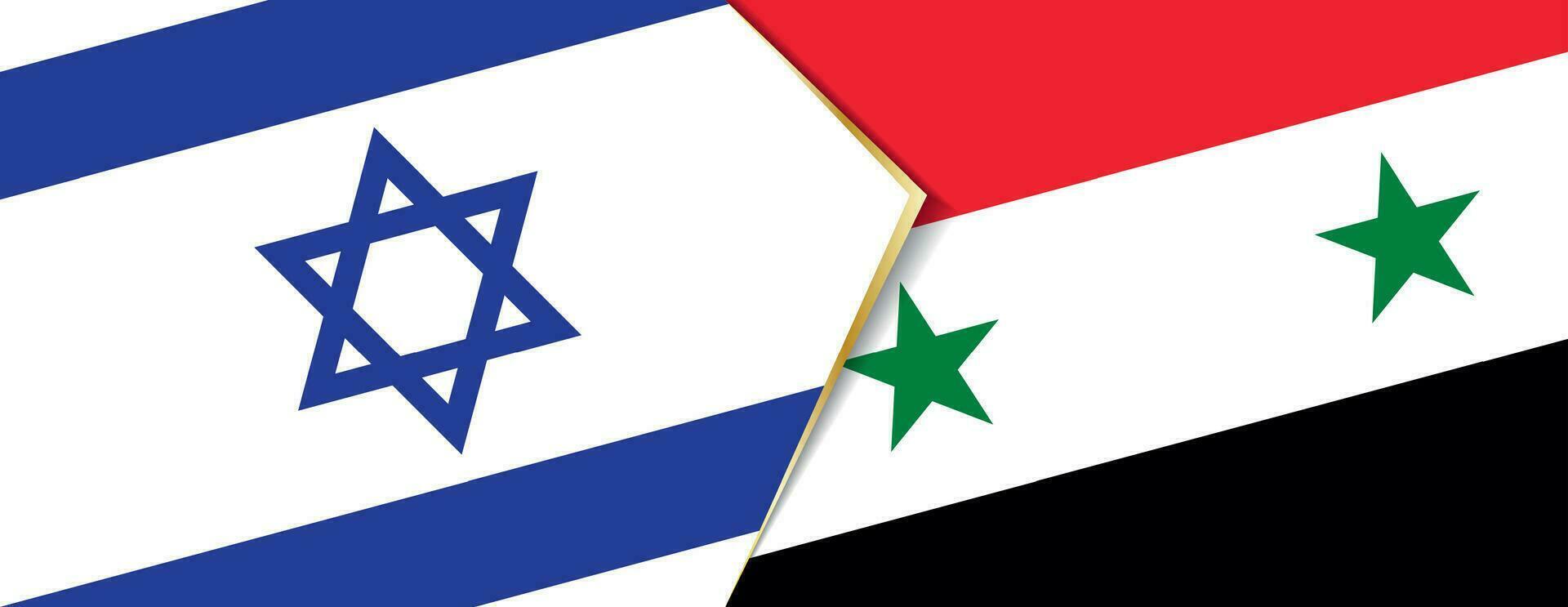 Israel and Syria flags, two vector flags.