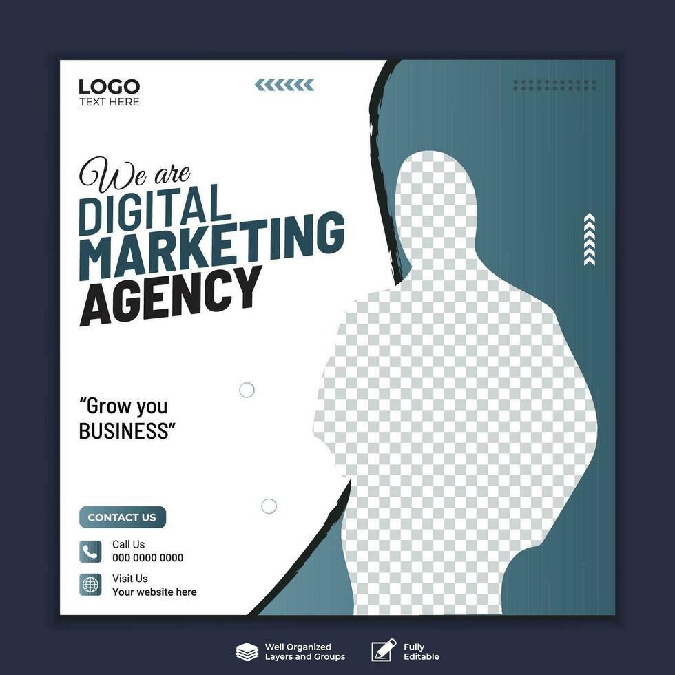 Digital business marketing social media post and web banner Digital business marketing social media post and web banner vector