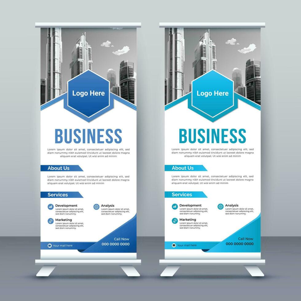 Business Vertical Banner Design Signboard Advertising Brochure Roll Up Template Vector X-banner and Street Business Presentation Flag of Convenience, Stock vector. EPS - Vector