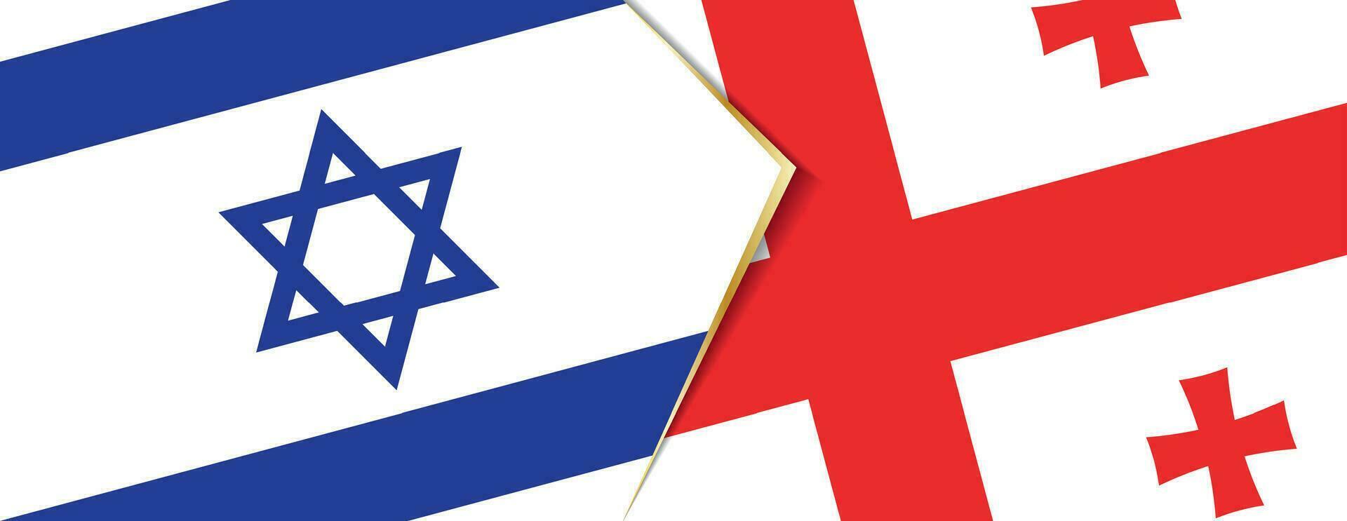 Israel and Georgia flags, two vector flags.