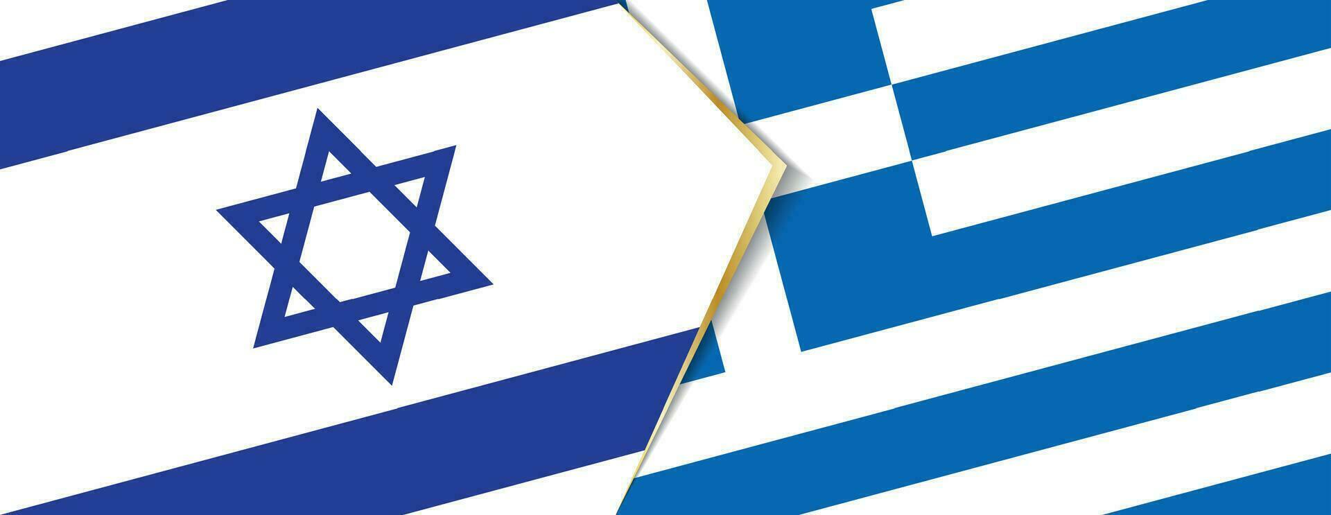 Israel and Greece flags, two vector flags.