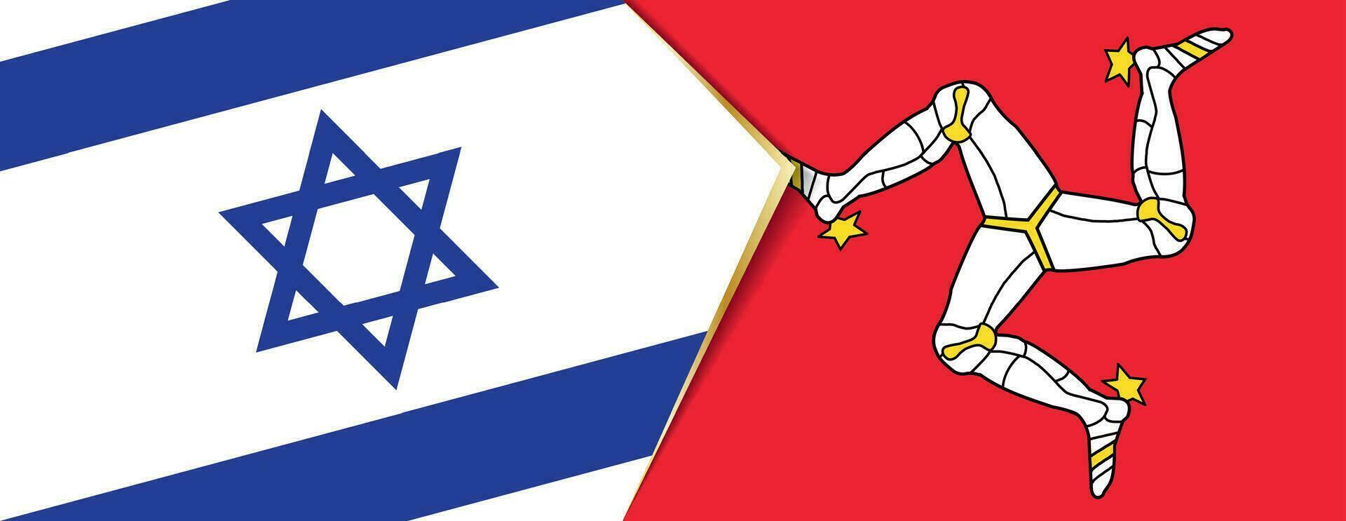 Israel and Isle of Man flags, two vector flags.