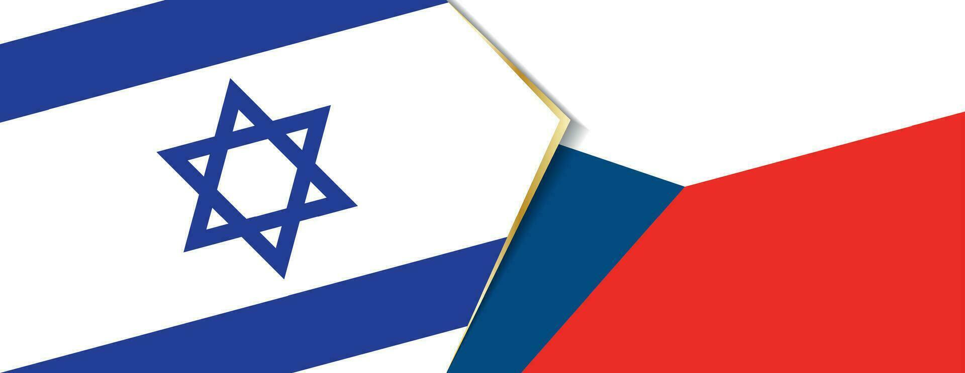 Israel and Czech Republic flags, two vector flags.