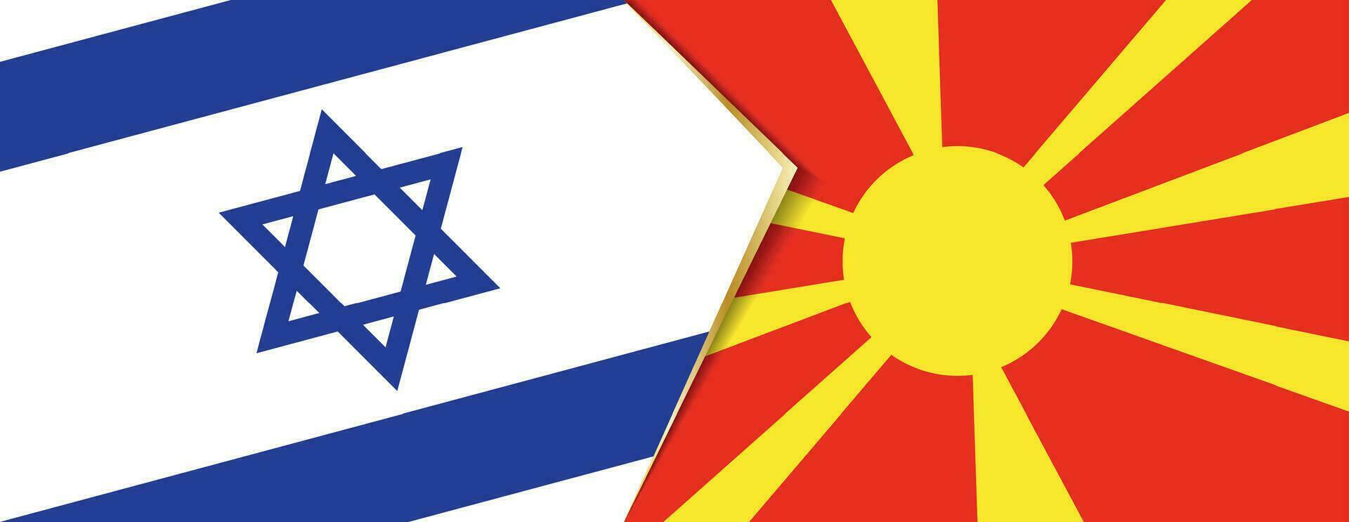 Israel and Macedonia flags, two vector flags.
