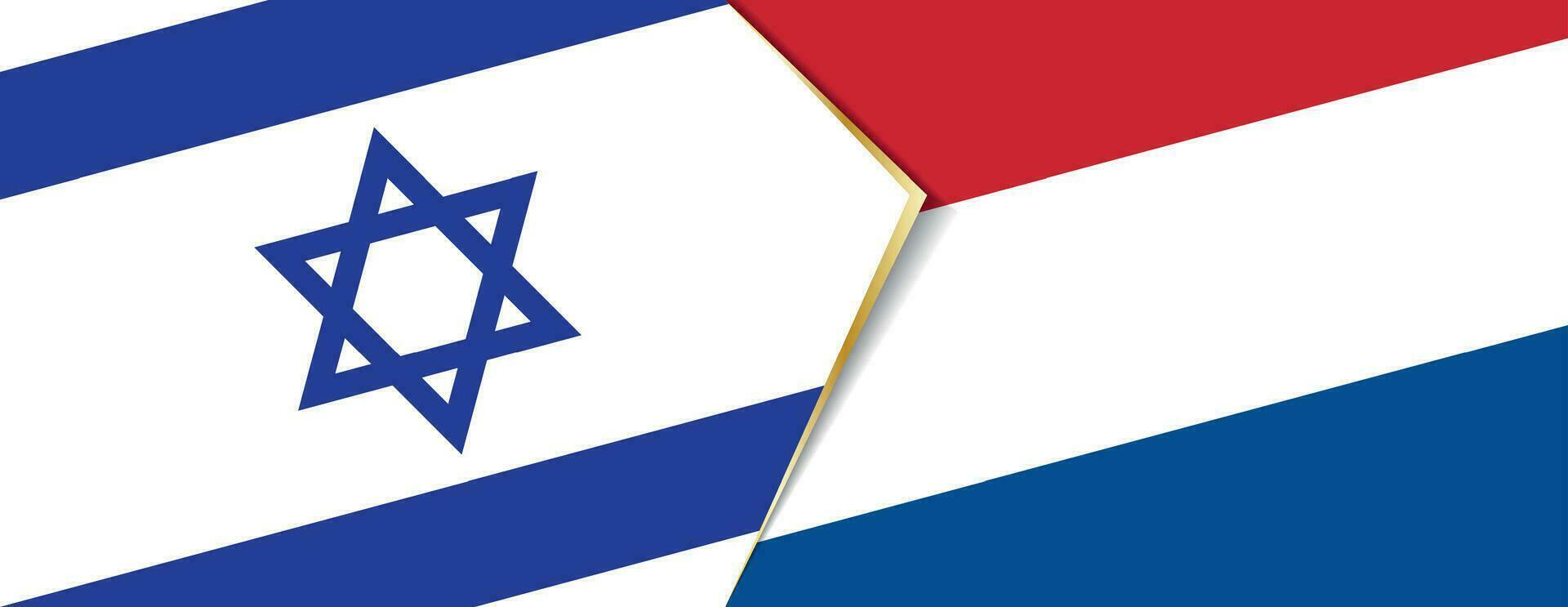Israel and Netherlands flags, two vector flags.