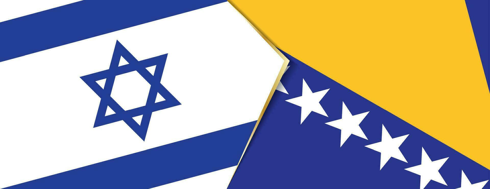 Israel and Bosnia and Herzegovina flags, two vector flags.