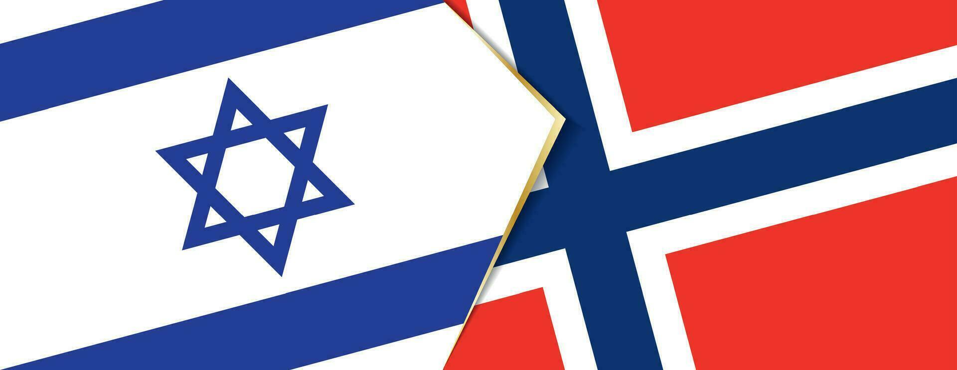 Israel and Norway flags, two vector flags.