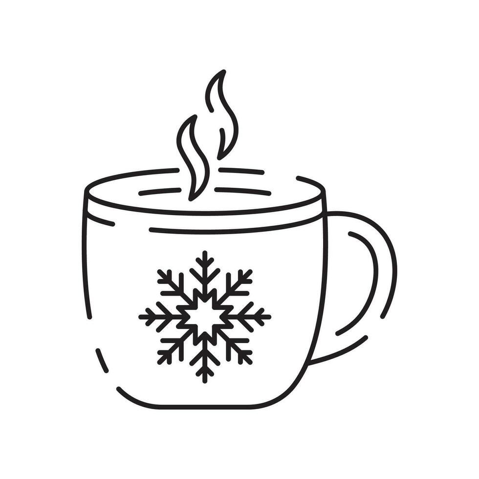 Navidad y invierno caliente chocolate taza de caliente cacao con Malvaviscos y caramelo caña aislado en un blanco antecedentes. vector fiesta y Navidad diseños
