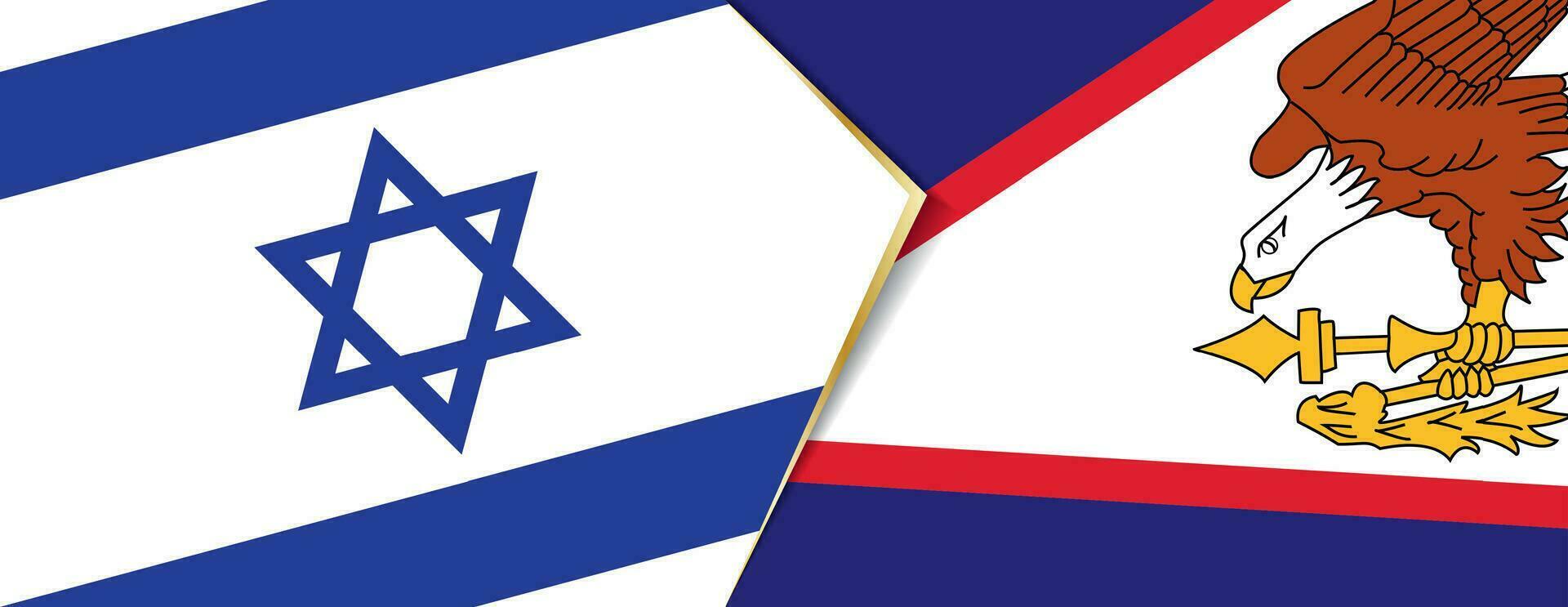Israel and American Samoa flags, two vector flags.