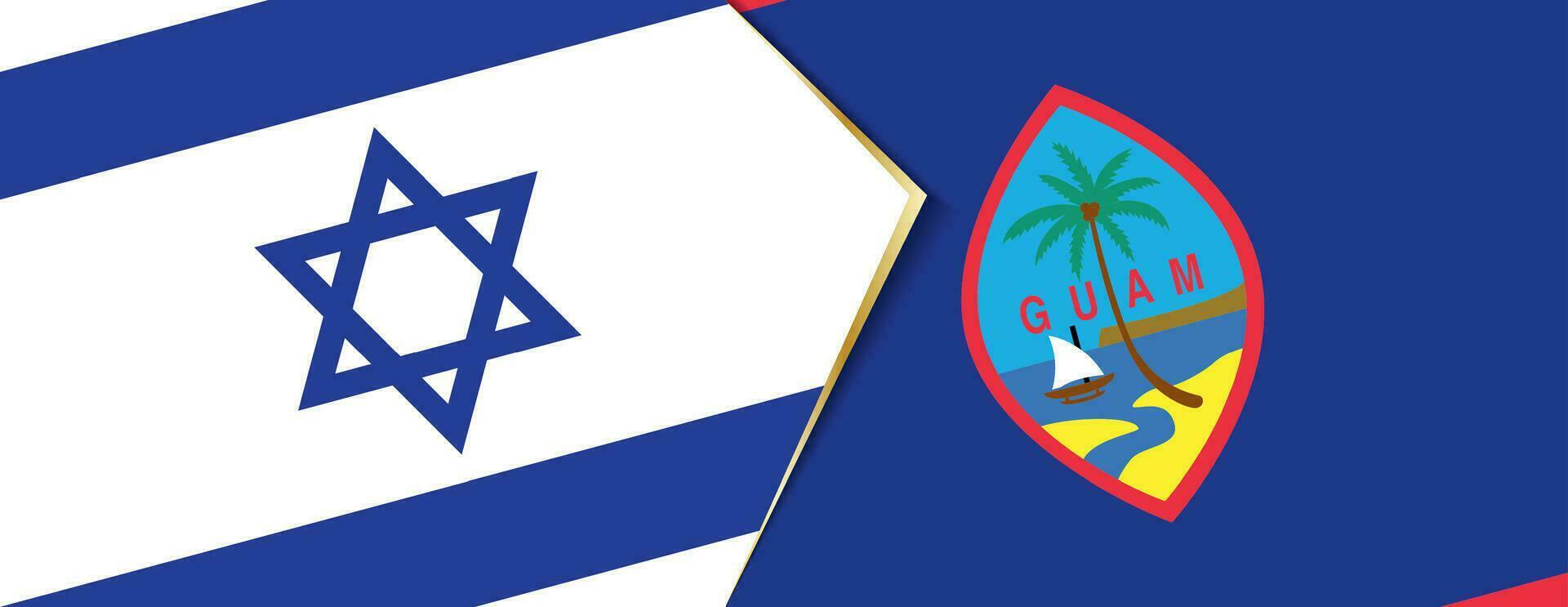 Israel and Guam flags, two vector flags.