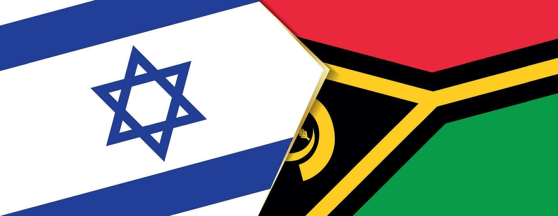 Israel and Vanuatu flags, two vector flags.