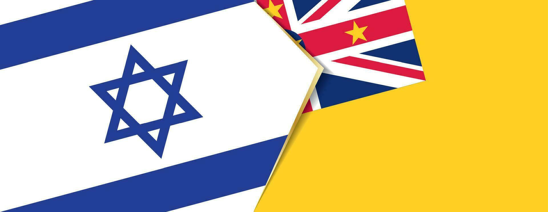 Israel and Niue flags, two vector flags.