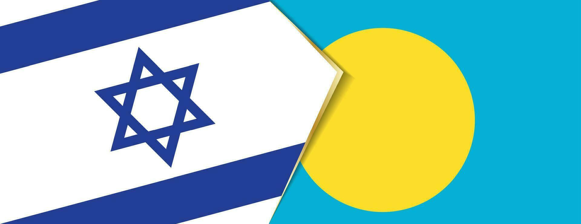 Israel and Palau flags, two vector flags.