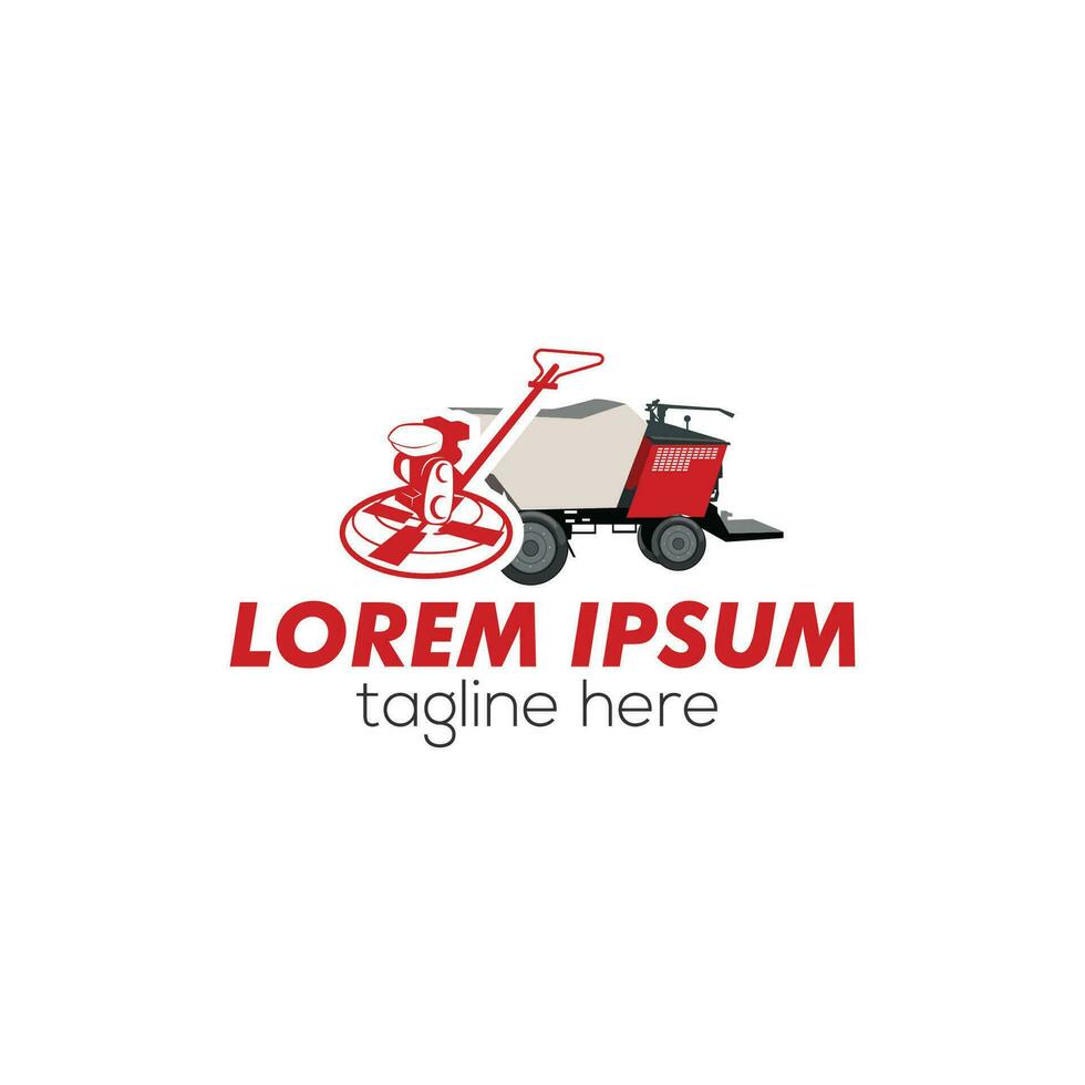 Construction concrete Power trowel logo design isolated vector template illustration