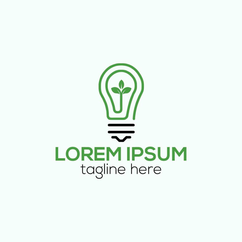 Eco green light bulb logo design isolated vector template illustration