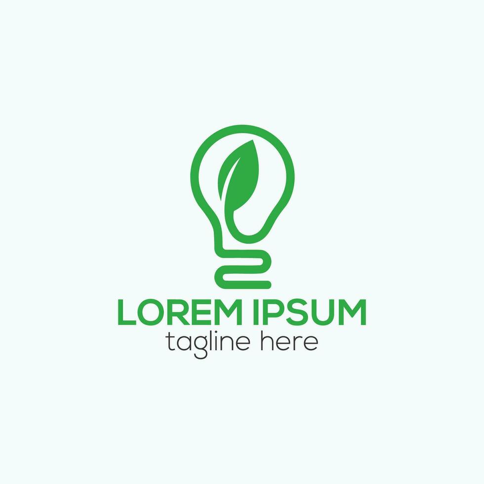 Eco green light bulb logo design isolated vector template illustration