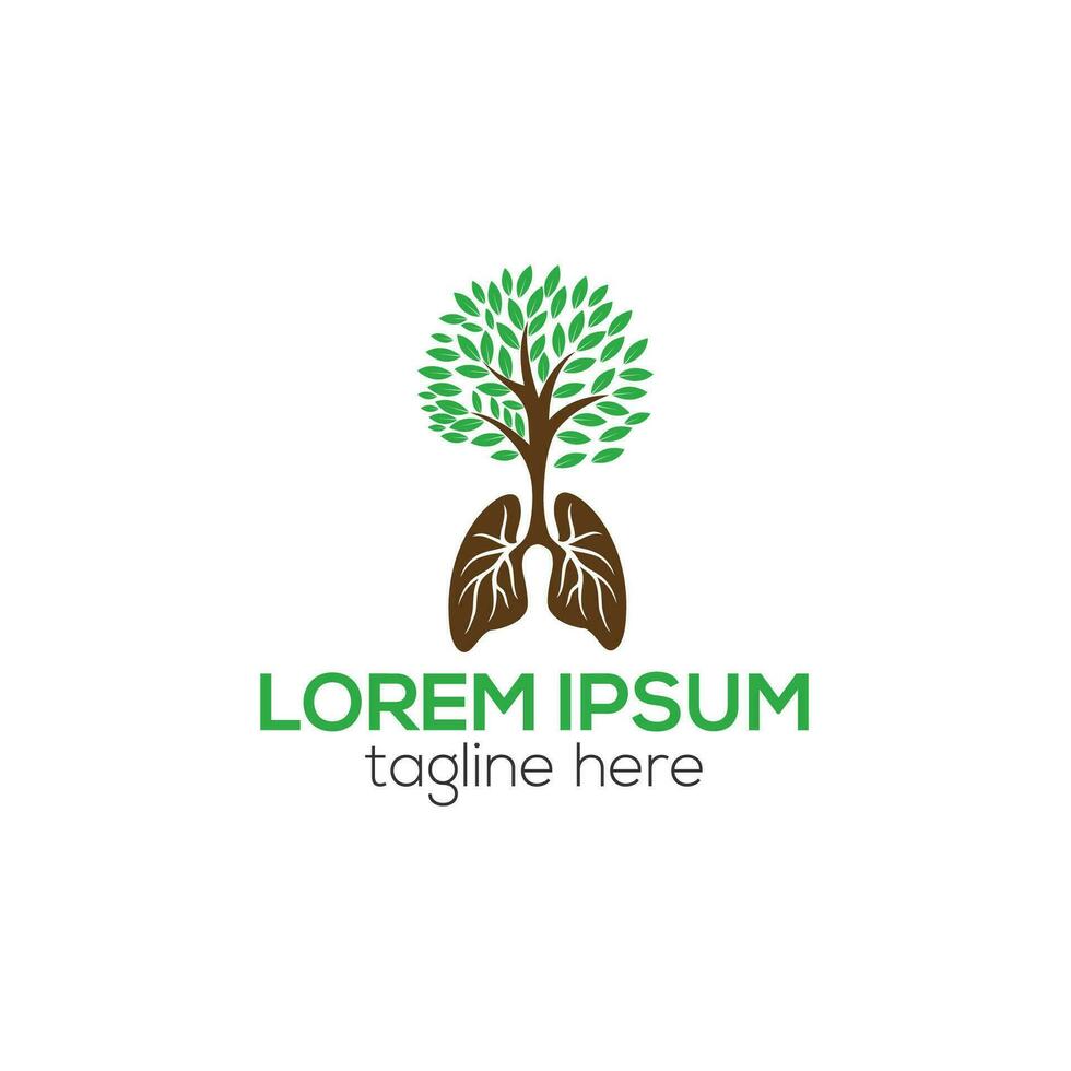 Nature with lung care logo design isolated vector template illustration