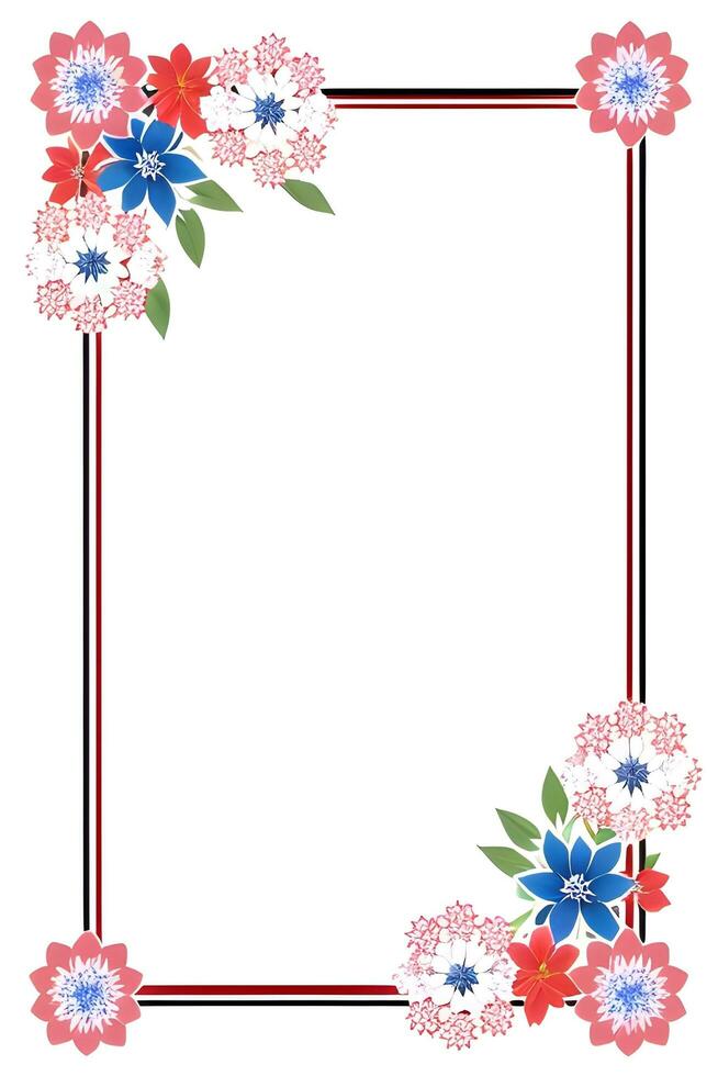 AI generated Japanese border frame, Sakura border frame Illustration photo