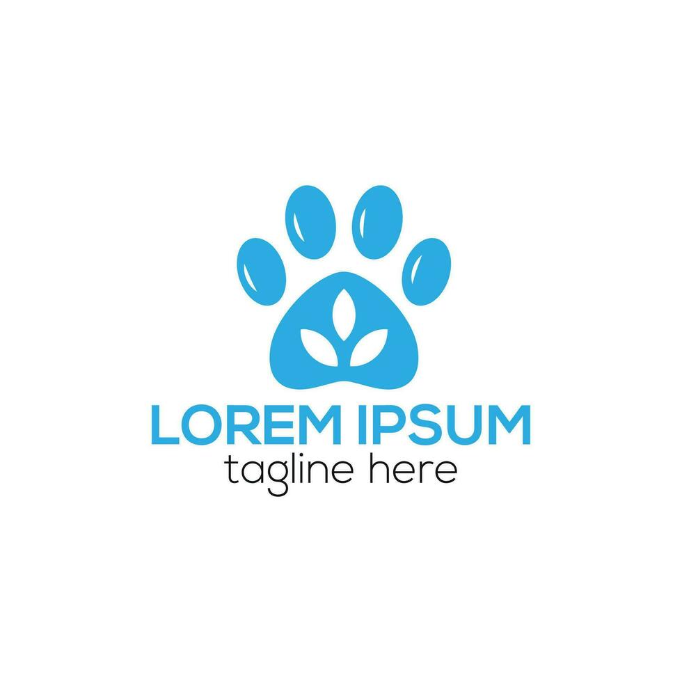 Creative Pet Paw Logo Concept Dog Print Design Template vector