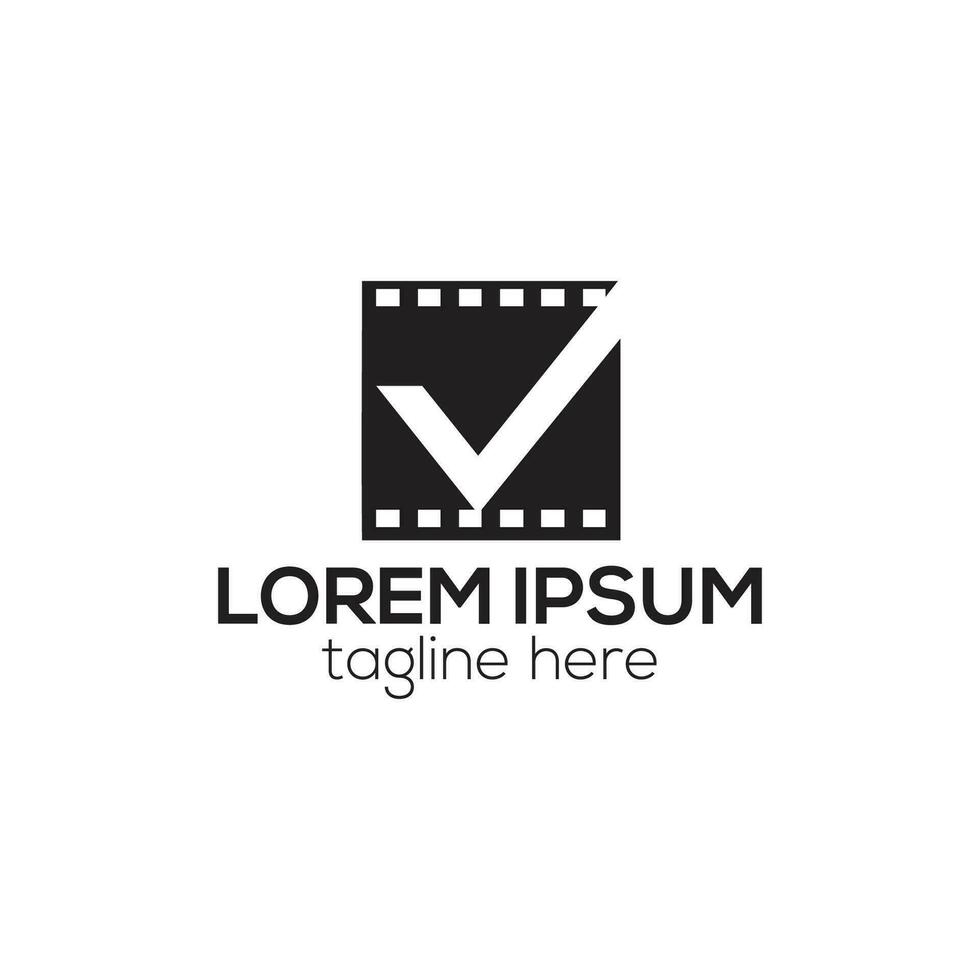 inicial letra v tira flim logo, cine o carrete logo diseño modelo vector