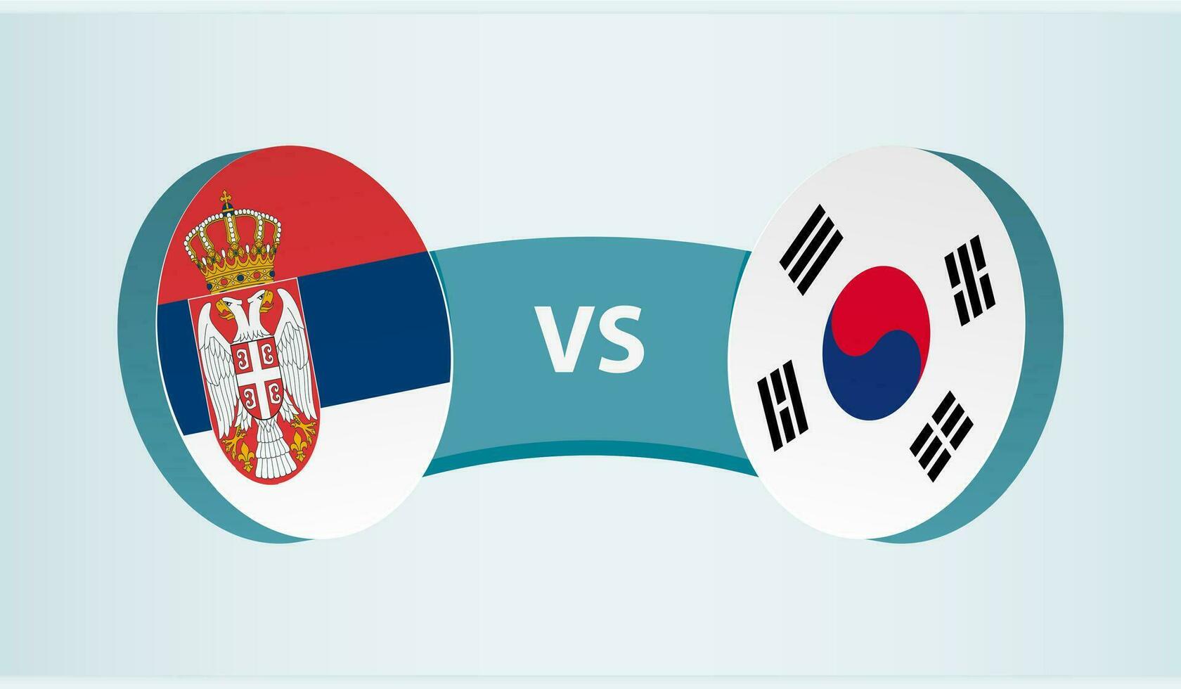 Serbia versus South Korea, team sports competition concept. vector