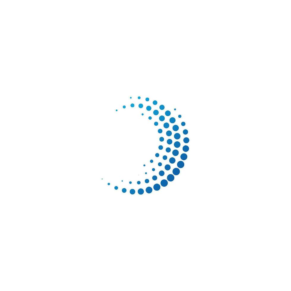 Halftone circular dots logo design illustration vector template
