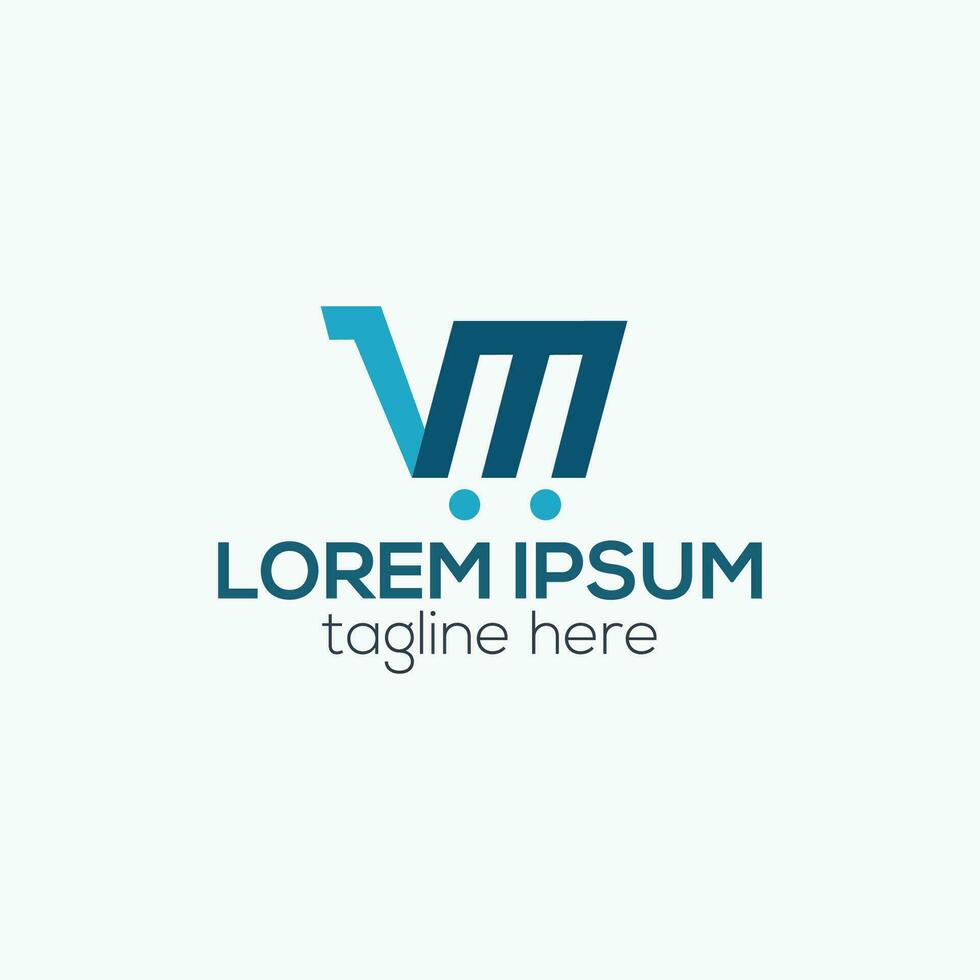 Initial M letter drop shipping delivery flat logo design isolated vector template illustration