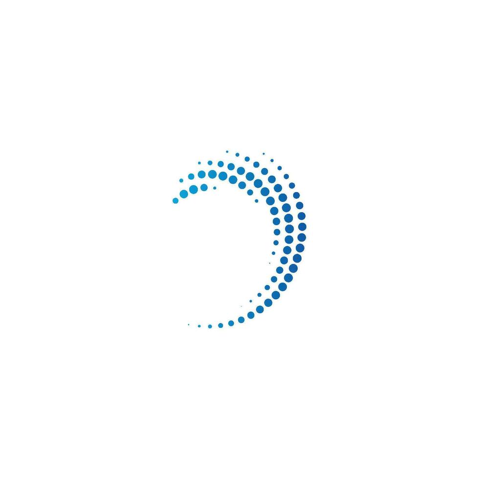 Halftone circular dots logo design illustration vector template